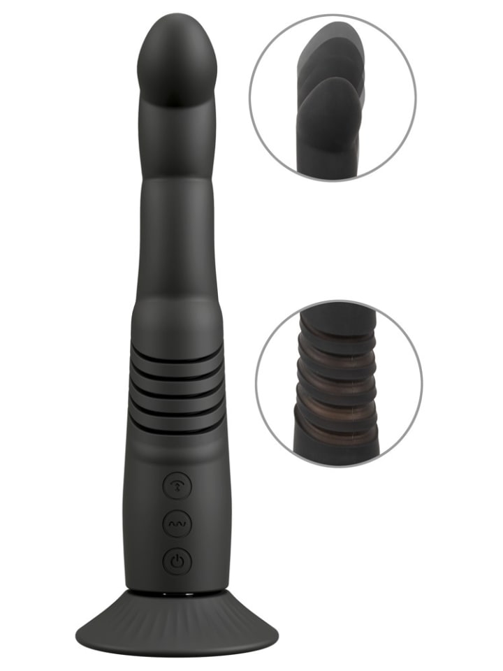 Couples Choice Stoßvibrator G and P-Spot Thrusting Vibrator in schwarz günstig kaufen 23 cm