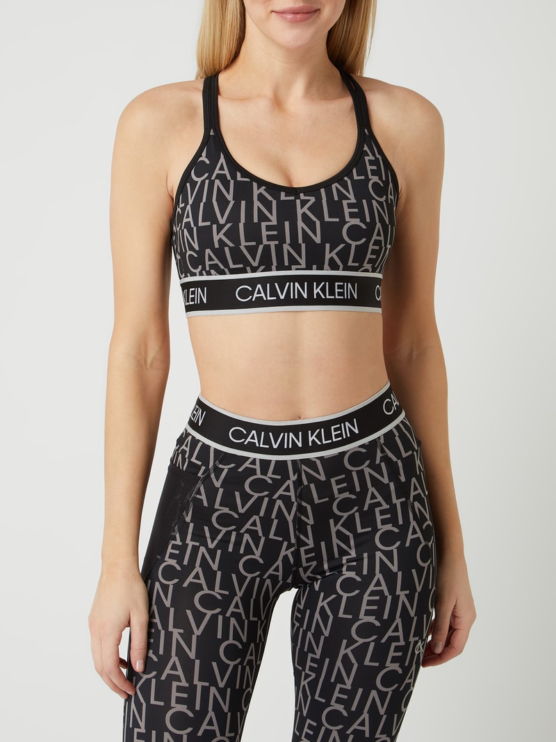 Bustier mit Logo-Muster in schwarz