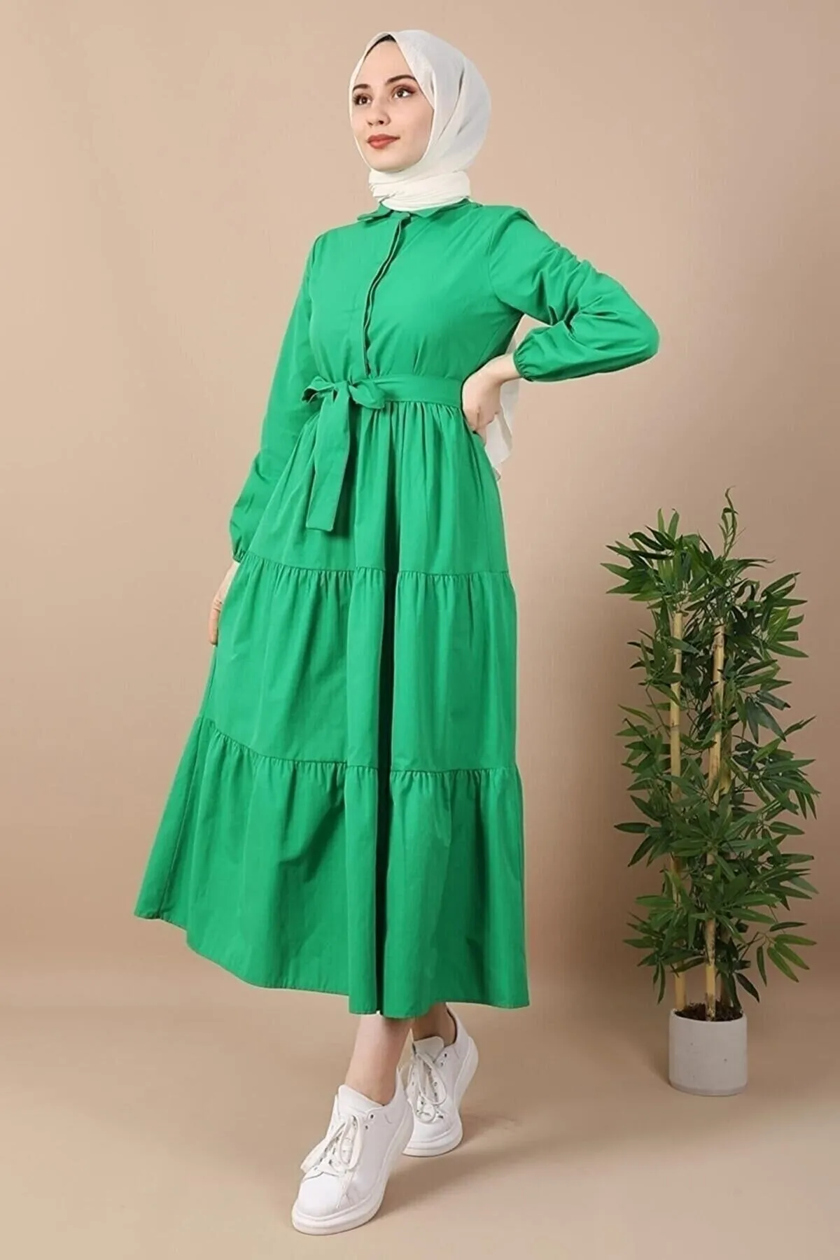 VOLT CLOTHİNG  Kleid mit Hemdkragen und Knöpfen
