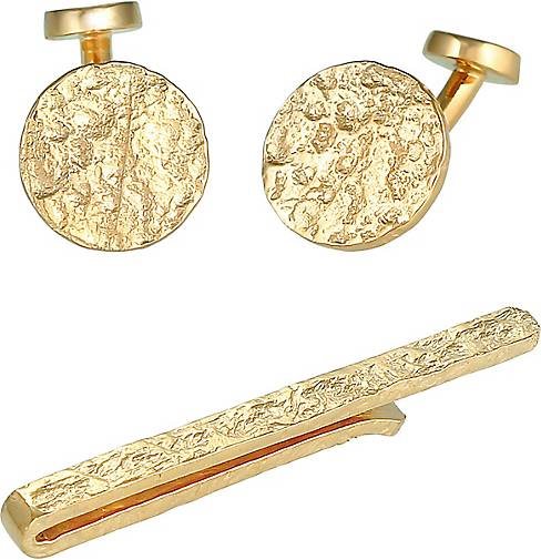 KUZZOI Schmuckset Manschettenknöpfe Krawattennadel Organic 925 Silber