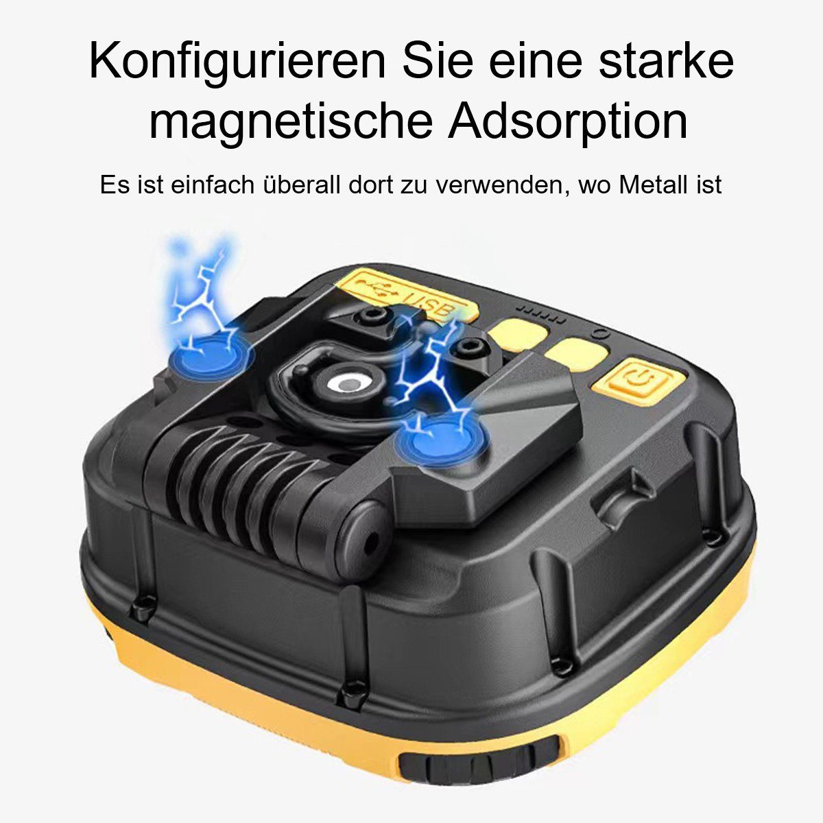 yozhiqu Baustrahler Neue funktionierende COB-Campingleuchte mit eingebauter Batterie, Wiederaufladbare LED-Taschenlampe für Zelte im Freien