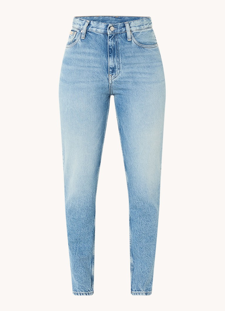 Jeans mom fit a vita alta Calvin Klein, lavaggio chiaro