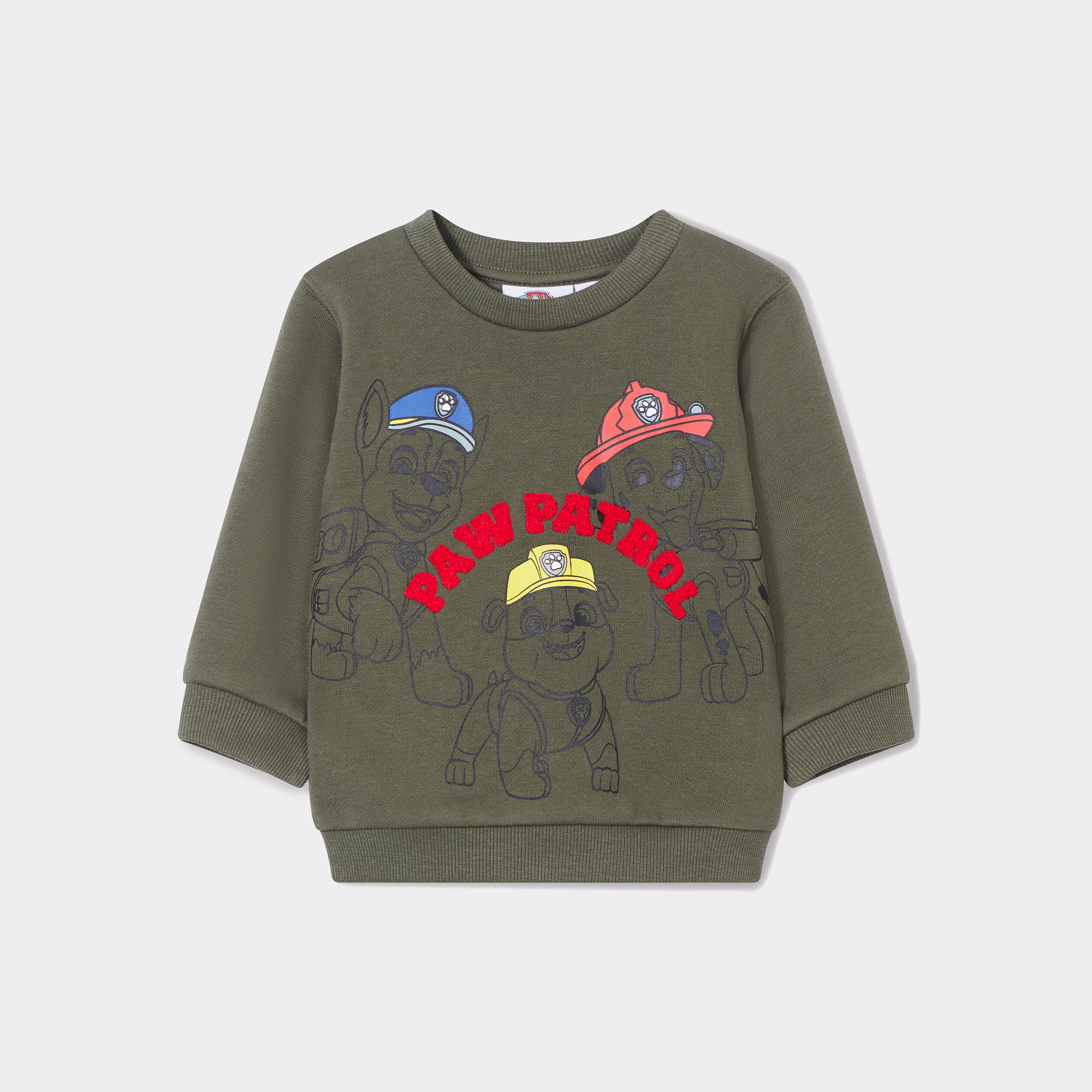 Sweat manches longues Pat Patrouille vert kaki bébé garçon | La Halle