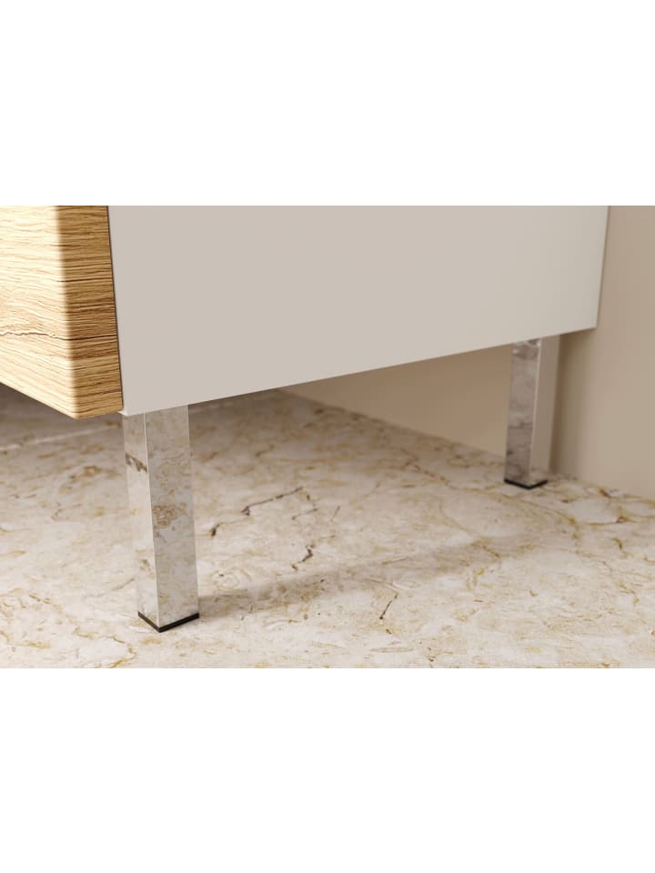 KADIMA DESIGN Hochschrank, verstellbare Böden, 34x34x120 cm, Weiß/Braun günstig kaufen onesize