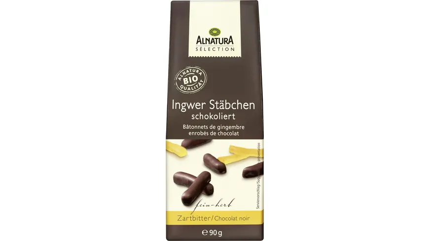 Alnatura Bio Sélection Ingwerstäbchen, schokoliert Sélection 90 g