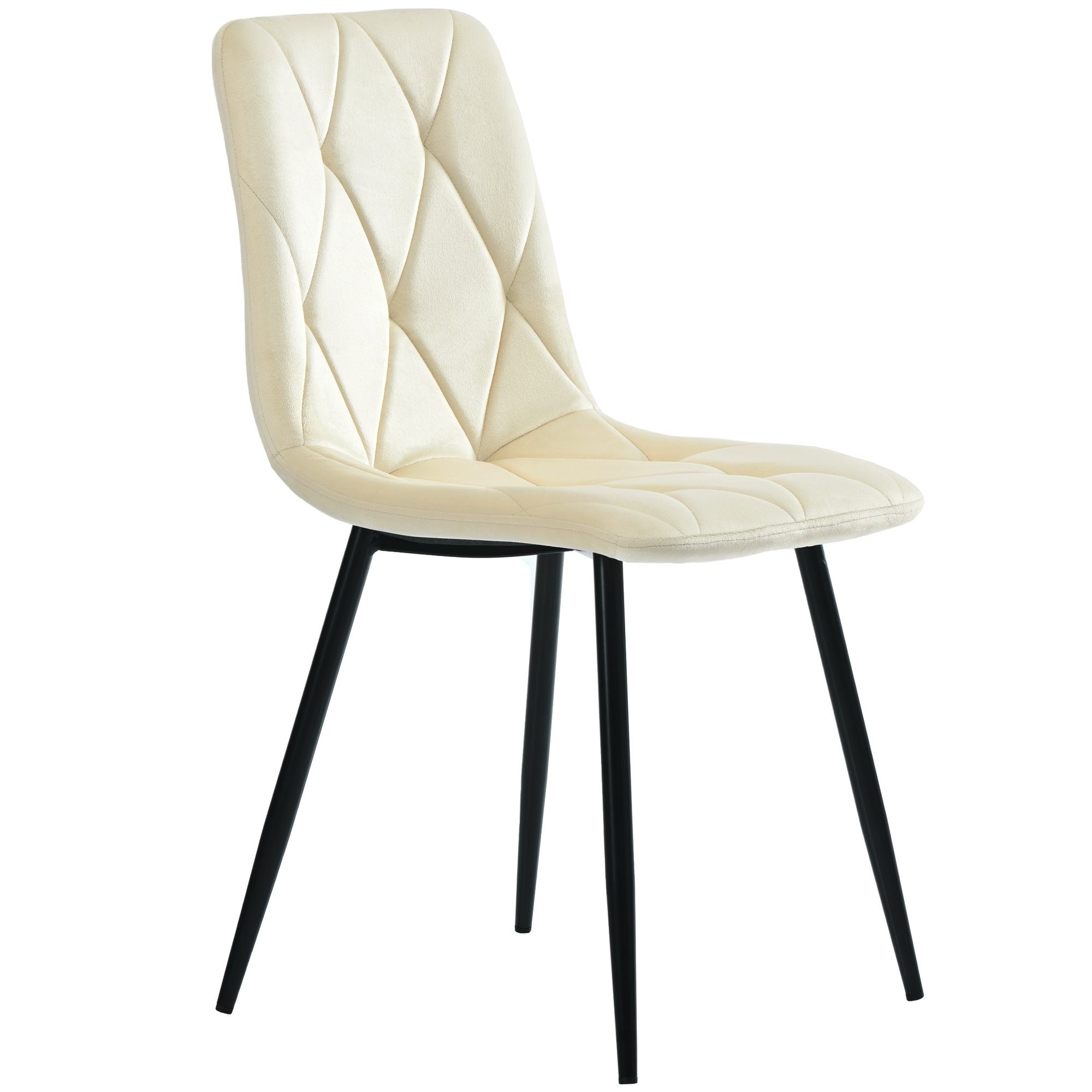 Ulife Essgruppe 117×68cm Esstisch mit 4 Stühlen, (Set, 5-tlg), weißer MDF-Tischplatte mit Marmoroptik