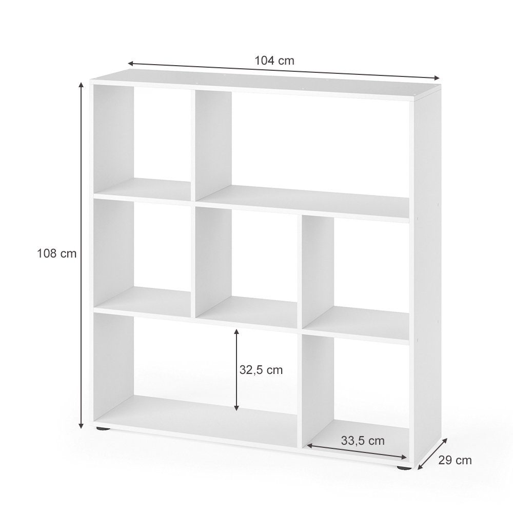 Vicco Raumteiler Würfelregal Standregal NOVE 9 Fächer Weiß