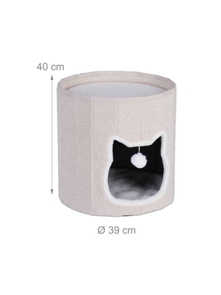 relaxdays Katzenhöhle in Beige - (H)40 x Ø 39 cm günstig kaufen onesize