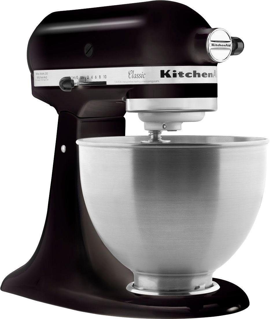KitchenAid Küchenmaschine 5K45SSEOB ONYX BLACK, 275 W, 4,3 l Schüssel, Gratis Fleischwolf, Spritzgebäckvorsatz (Wert ca. 129,-UVP)