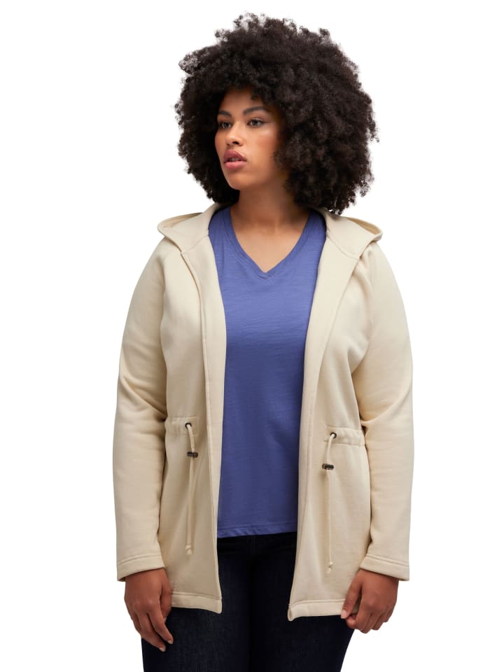 Ulla Popken Sweatjacke in popcorn günstig kaufen 46-48