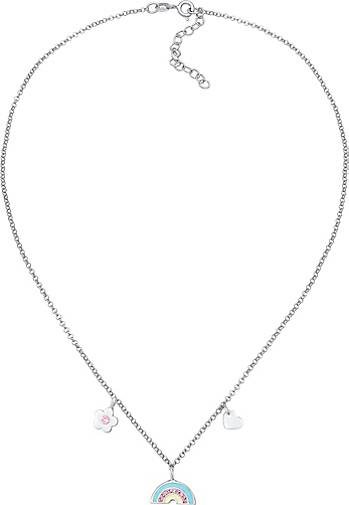 Elli Halskette Kinder Regenbogen Herz Blume Kristalle 925 Silber
