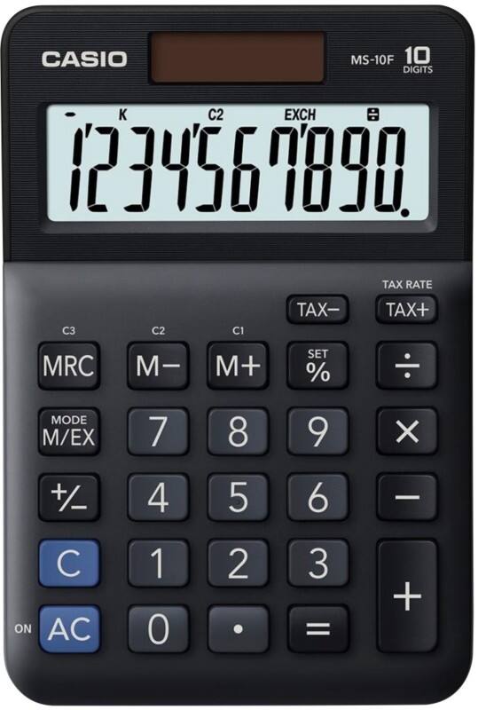 Casio Tischrechner MS-10F 10-stelliges Display Schwarz