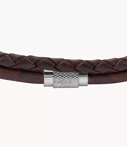 Fossil Armband All Stacked Up mehrreihig Leder braun
