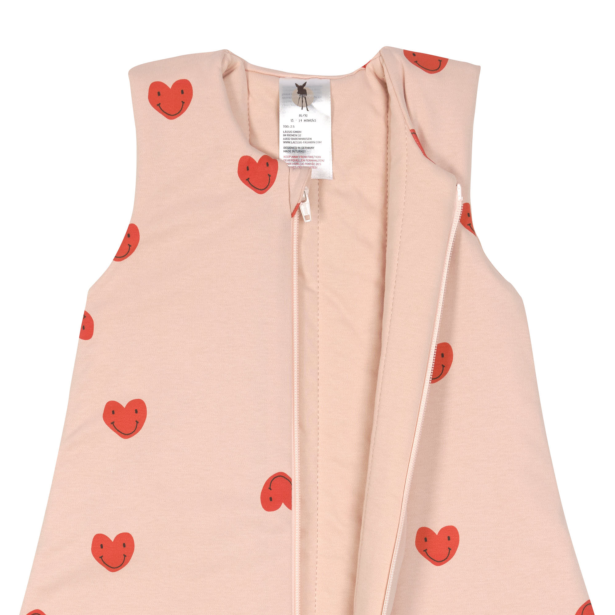 Babyschlafsack 2,5 TOG - Herz, Rosa