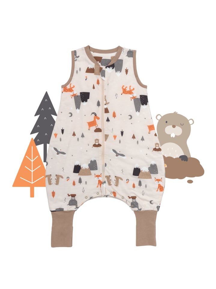 Schlummersack Schlafsack mit Füßen und umklappbaren Bündchen 1.0 TOG in Orange günstig kaufen