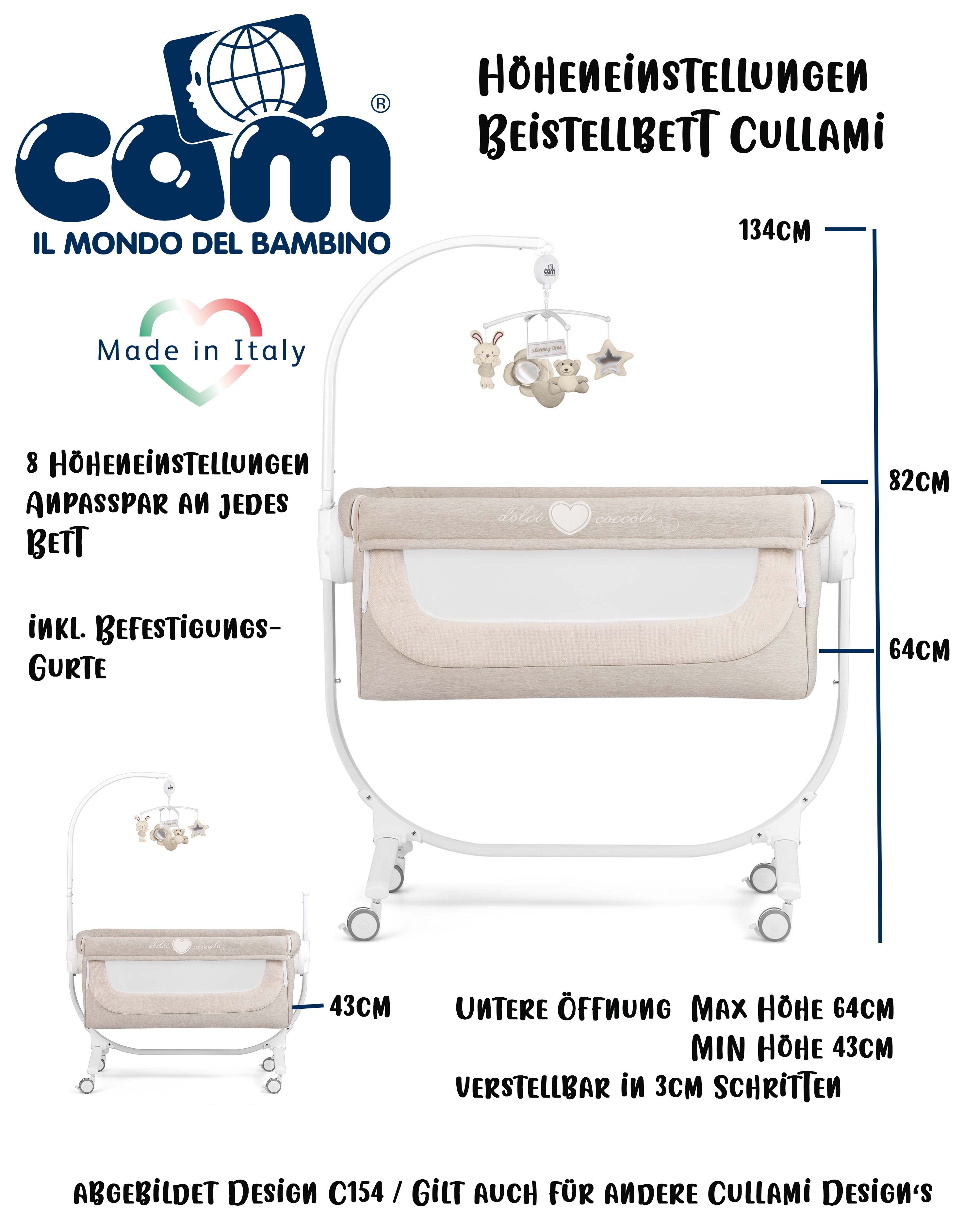 CAM Beistellbett CAM 2 in 1 Beistellbett & Babywiege CULLAMI