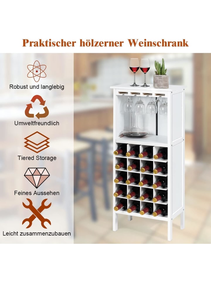 COSTWAY Weinregal für 20 Flaschen in Weiß günstig kaufen 42 cm