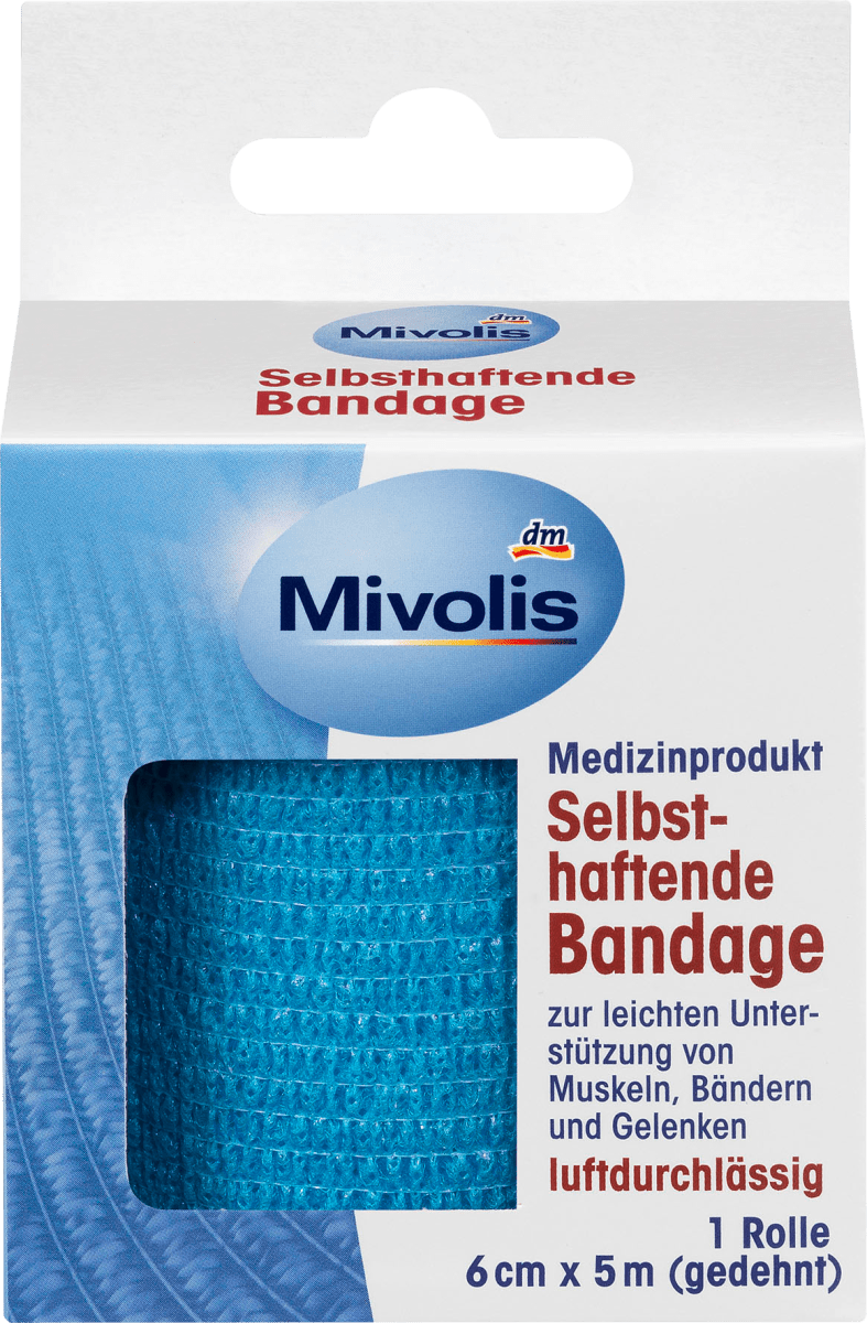 Selbsthaftende Bandage, 6 cm x 5 m (gedehnt), 1 Rolle, 1 St