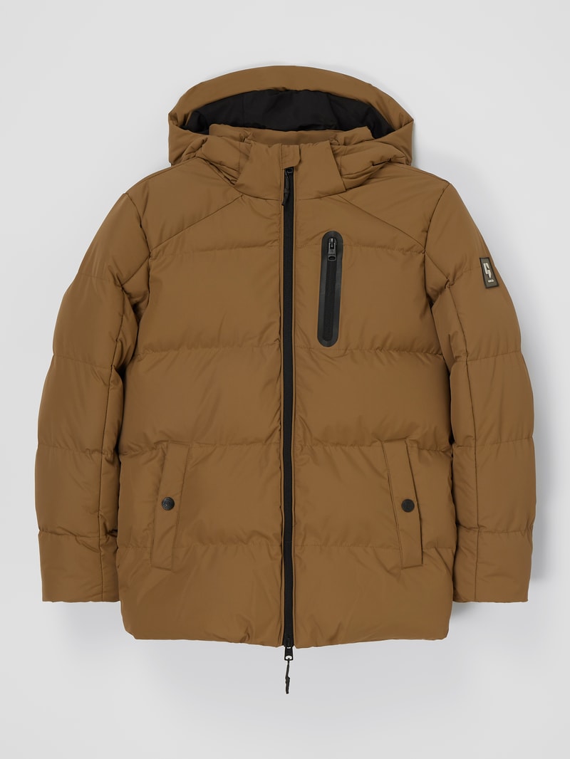 Steppjacke mit Kapuze in hellbraun