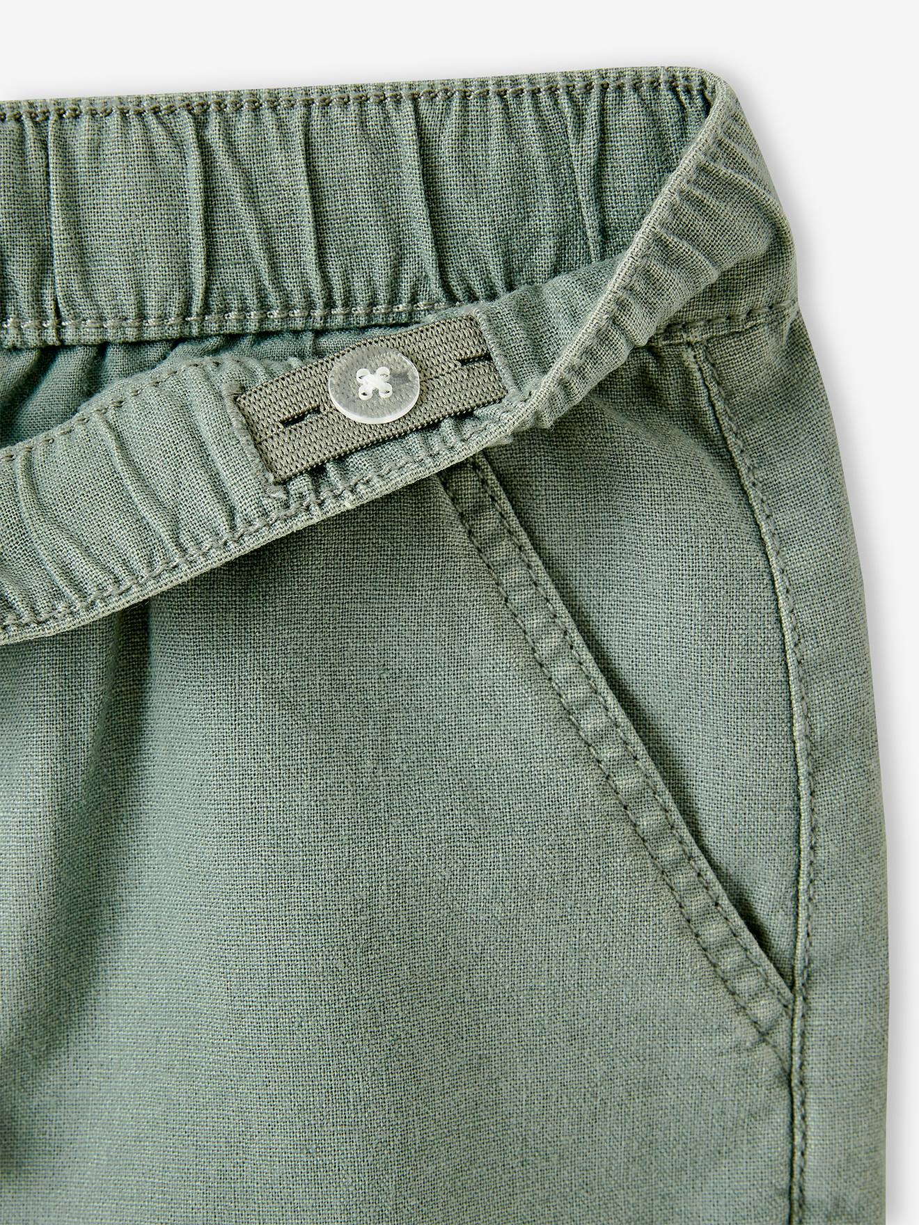 Vertbaudet Jungen Shorts, Leinen-Mix - blau gestreift