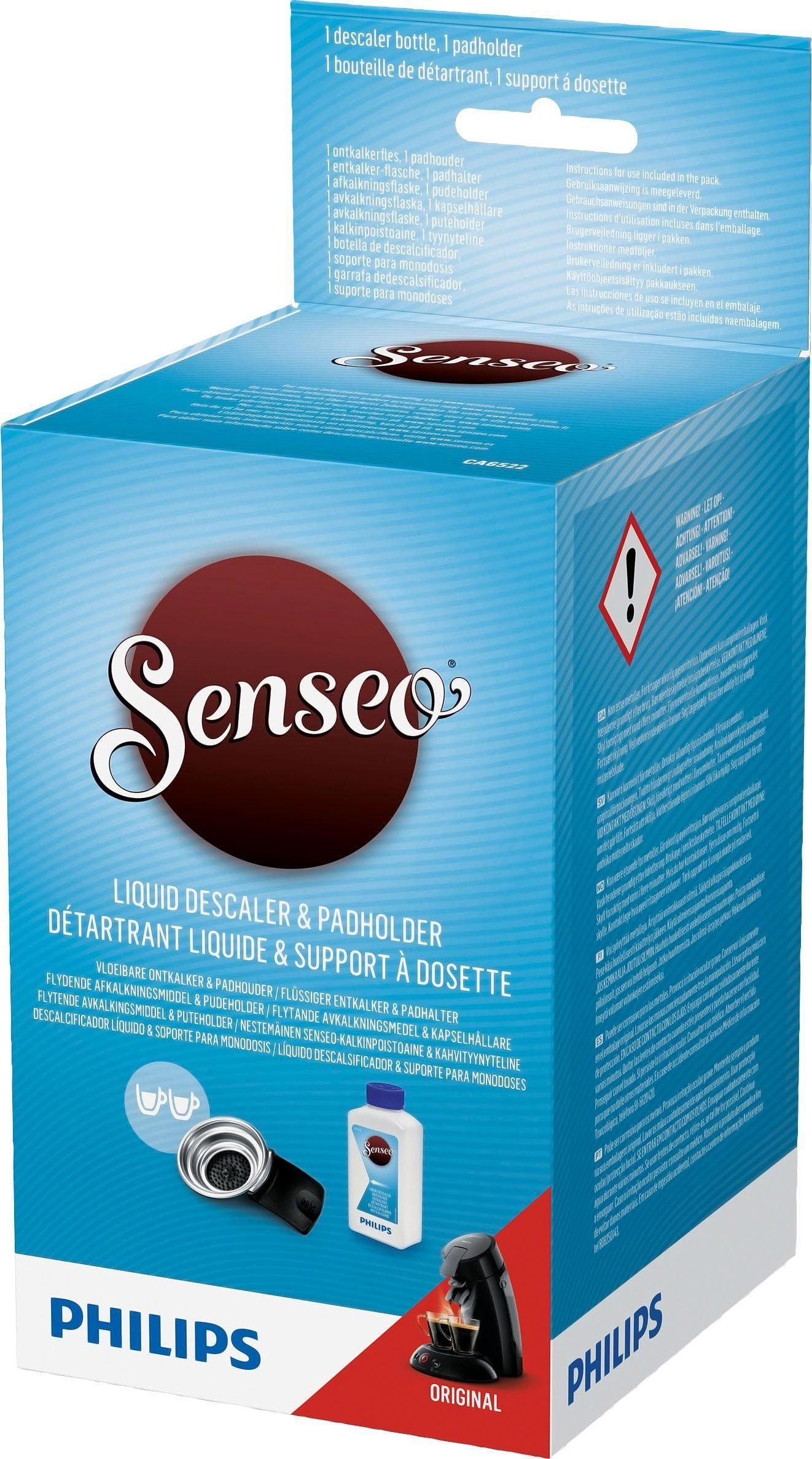 Philips Senseo Original CA6522/02 Pflegeset (Set, [2-St. Flüssigentkalker und Padhalter für zwei Tassen)