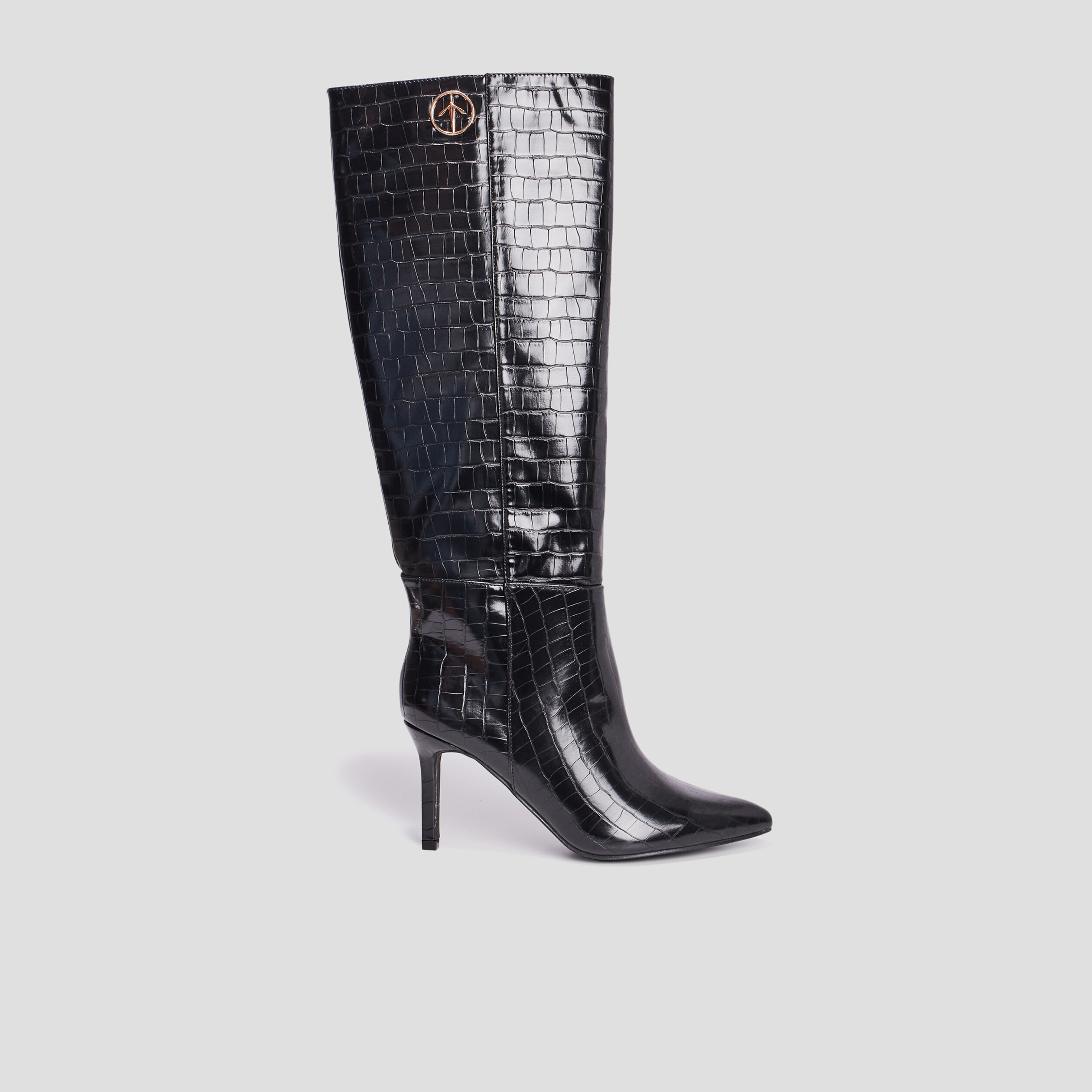 Bottes vernies croco Mosquitos noir femme | La Halle