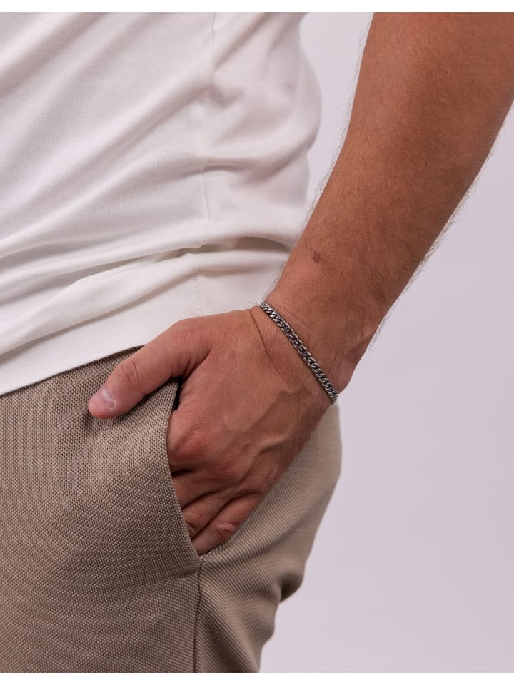 PURELEI Panzerkettenarmband Spirit Five in Silber günstig kaufen 22 cm
