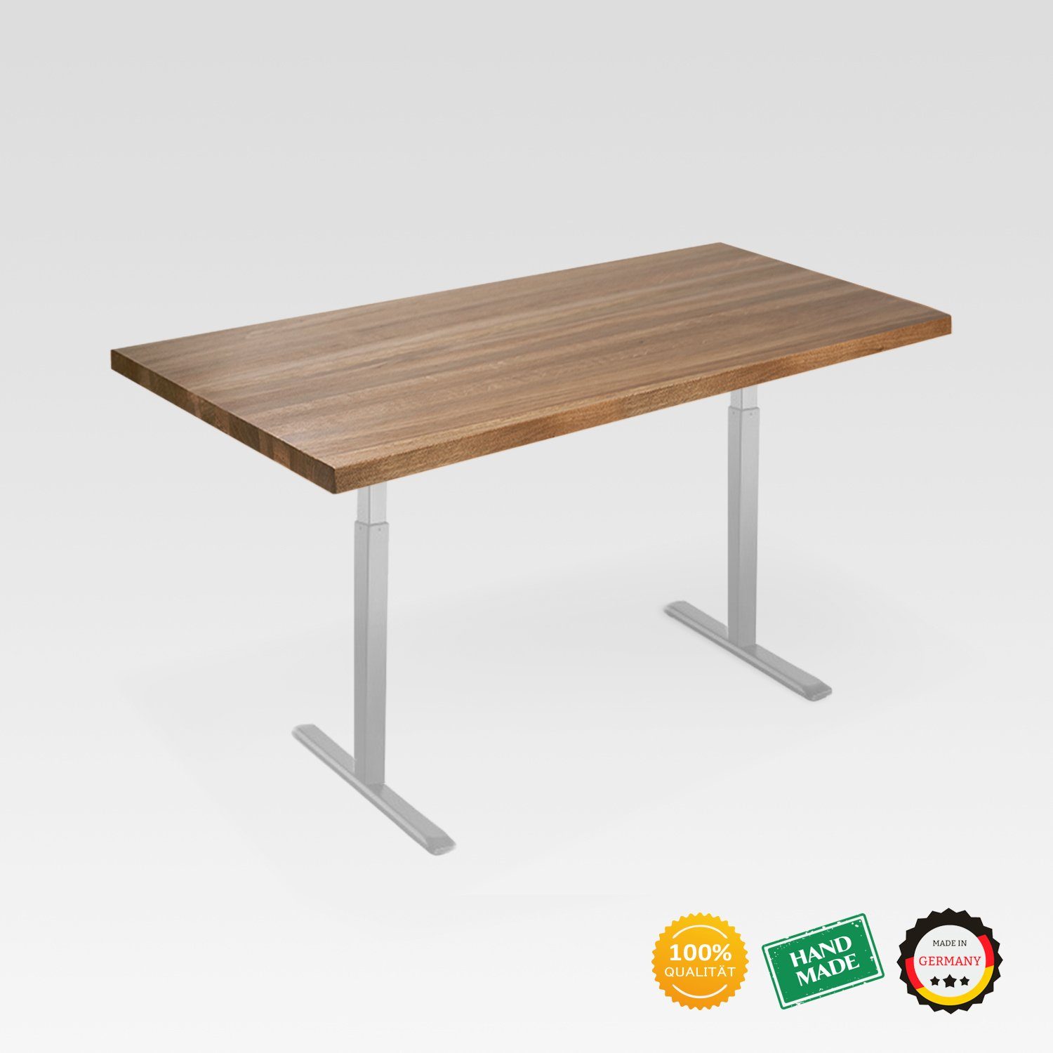 Rikmani Tischplatte Massivholzplatte Eiche Dunkel Naturholz Esstisch Schreibtisch Arbeitsplatte Küche Holzbrett Schreibtischplatte, Massivholz