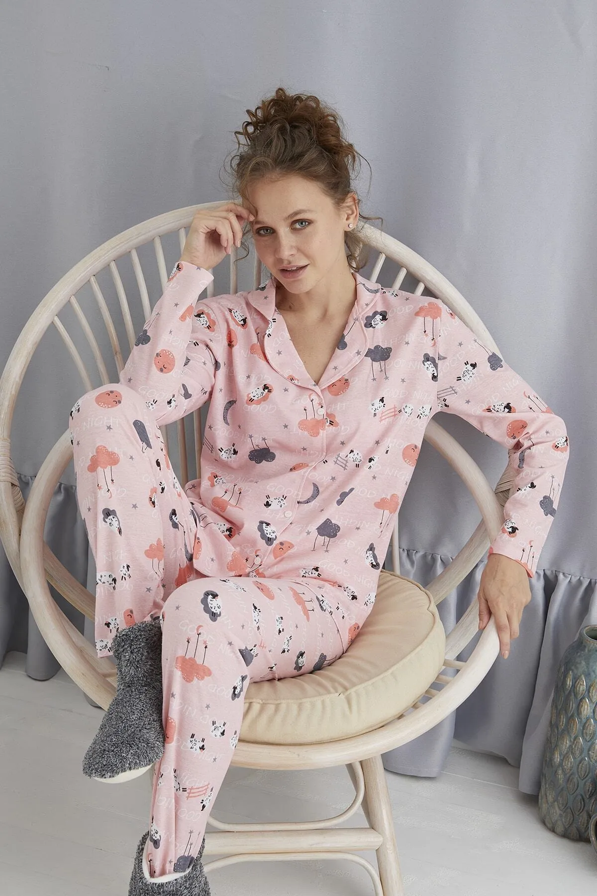 STRAWBERRY  Pyjama-Set mit Knöpfen
