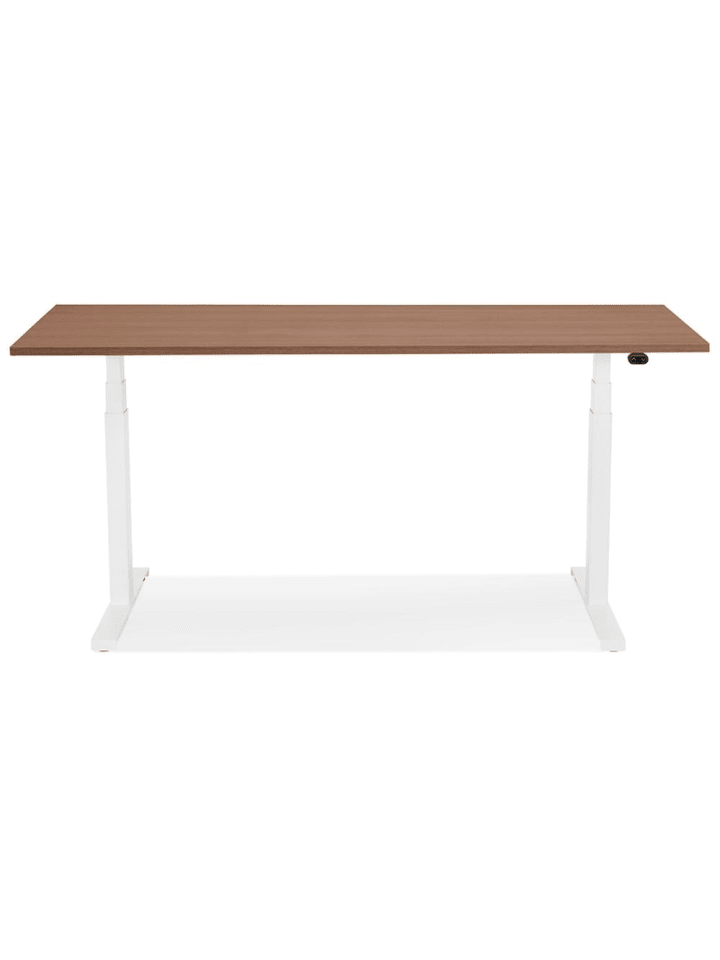 KADIMA DESIGN Schreibtisch 140x70 cm elektrisch höhenverstellbar ergonomisch in Braun-Weiß günstig kaufen