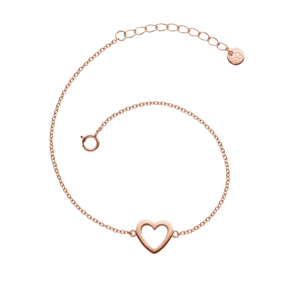 Glanzstücke München Bracelet en argent Coeur Argent sterling en Or rose Bracelet