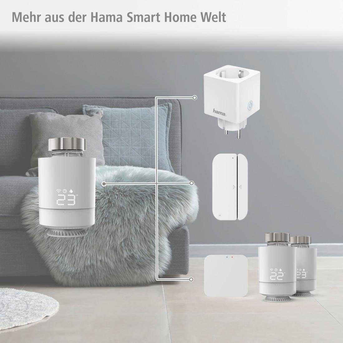 Hama Smartes Heizungsthermostat für WLAN Heizungssteuerung, mit Adapter Smart-Home-Station