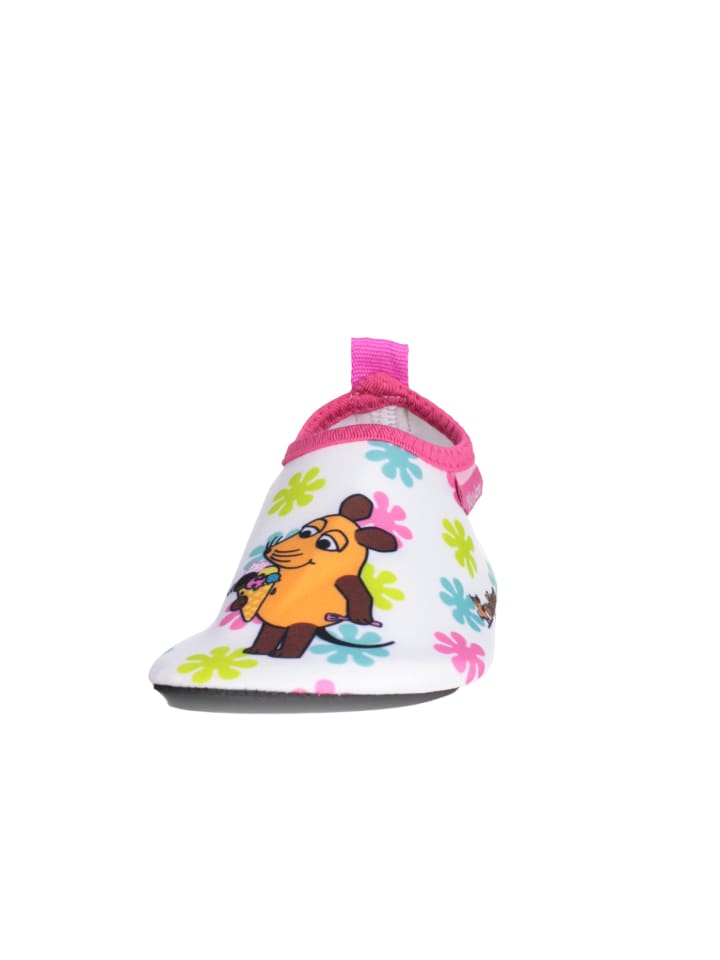 Playshoes Barfuß-Schuh DIE MAUS Blumen in Weiß/Rosa günstig kaufen