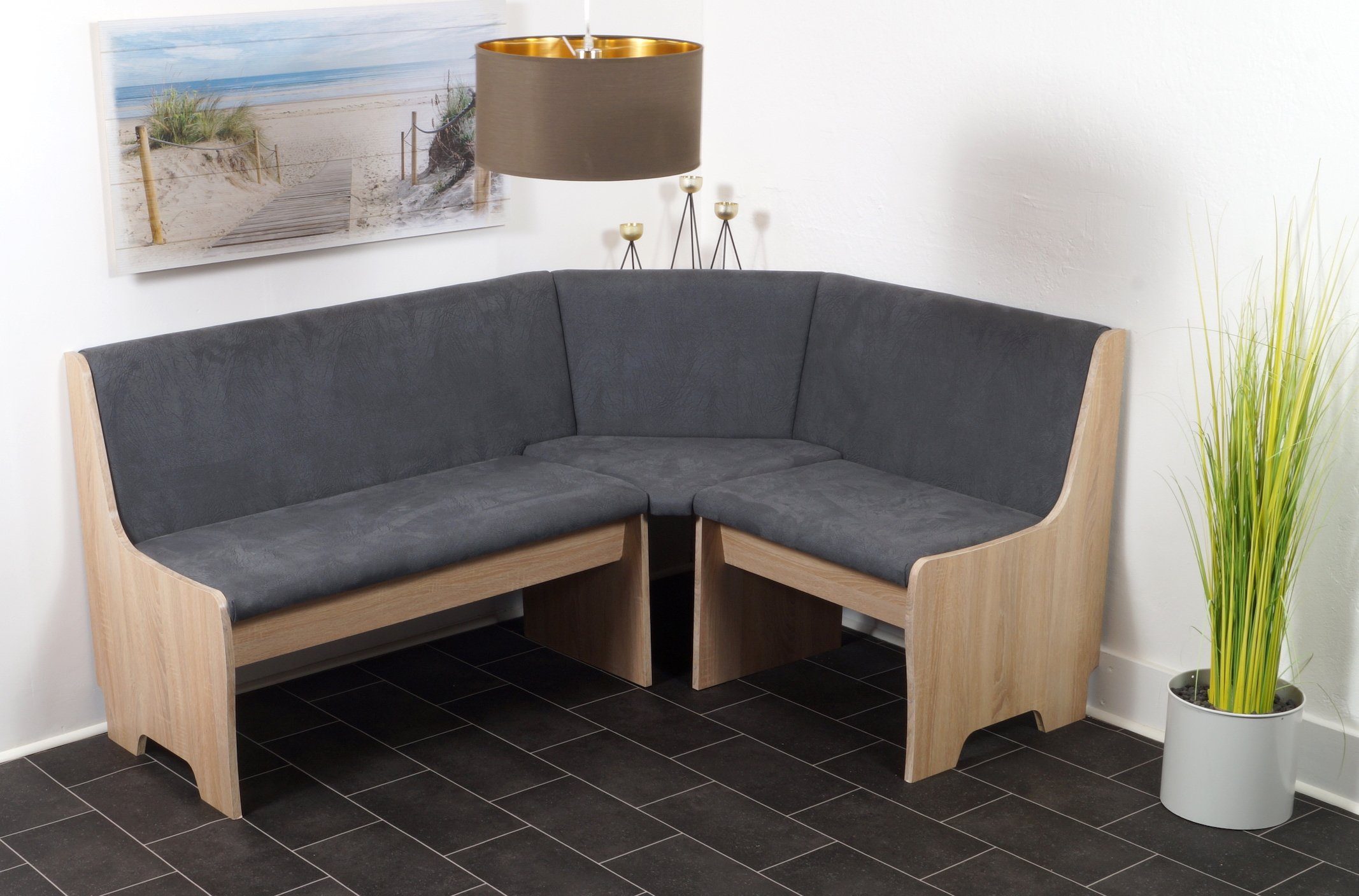 Stolebaenk Eckbankgruppe Emden MAANTI, (Eckbank Set, 1 x Eckbank, 1 x Tisch, 2 x Stuhl), 48000 Scheuertouren sehr belastbarer Bezug