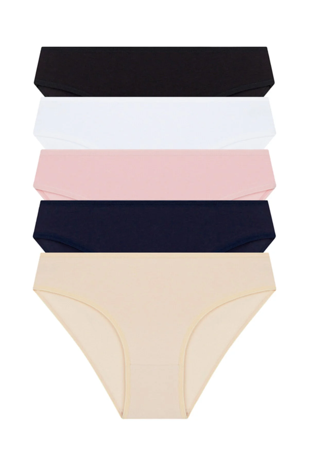 Cottonhill  Basic Cotton Damen-Bikini-Höschen im 5er-Pack