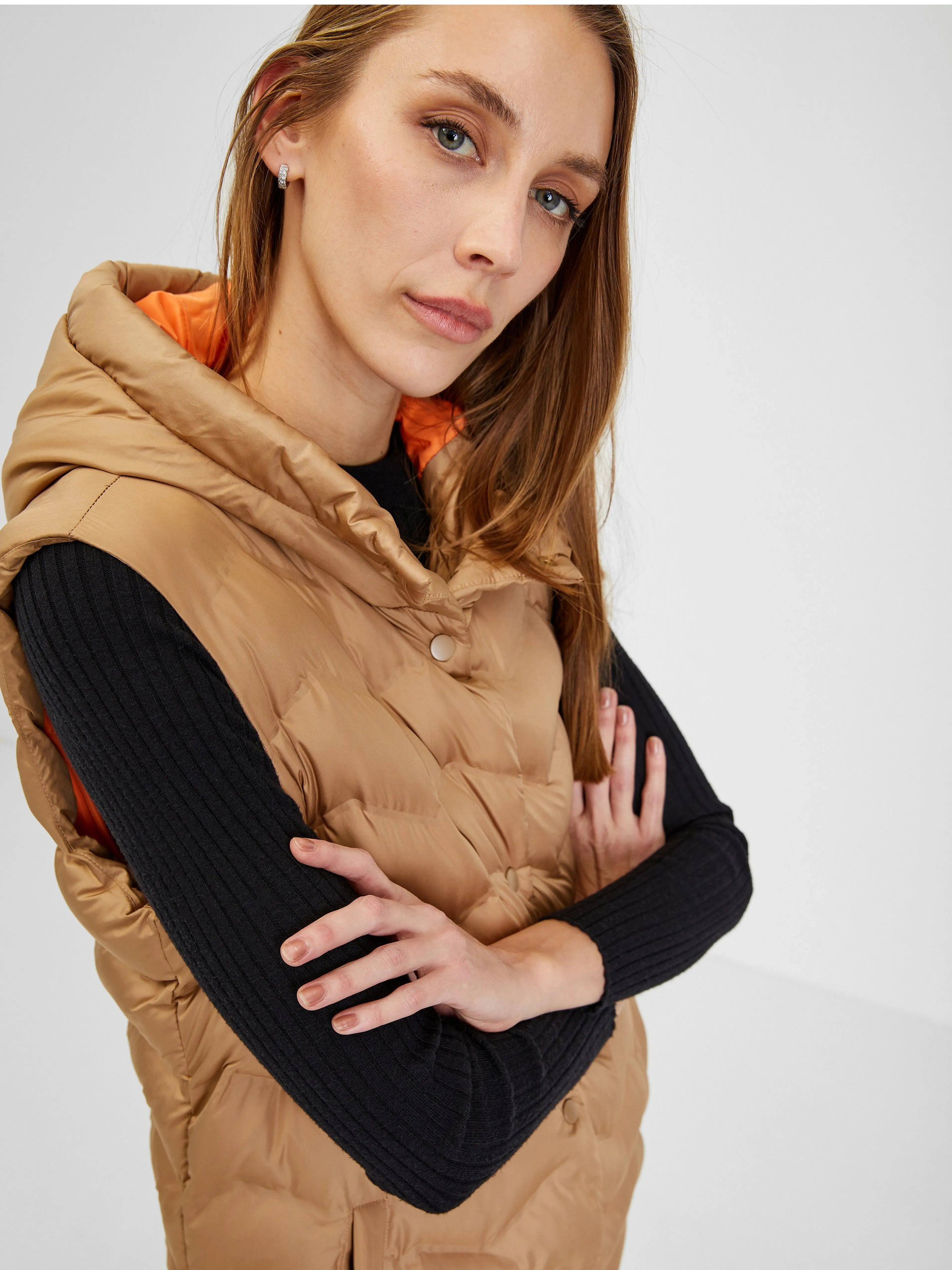 Braune Damen-Steppweste ORSAY
