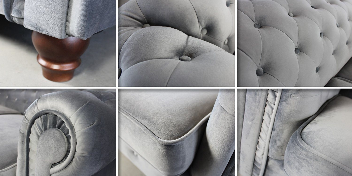 Sofnet Schlafsofa Asti 3 Bis, mit Schlaffunktion, Chesterfield Sofa 3-er, Sofagarnitur, Bettsofa