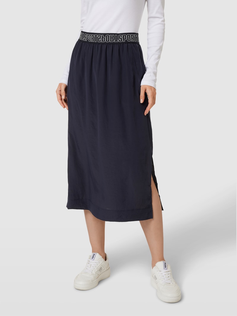 Midirock mit elastischem Bund in marineblau