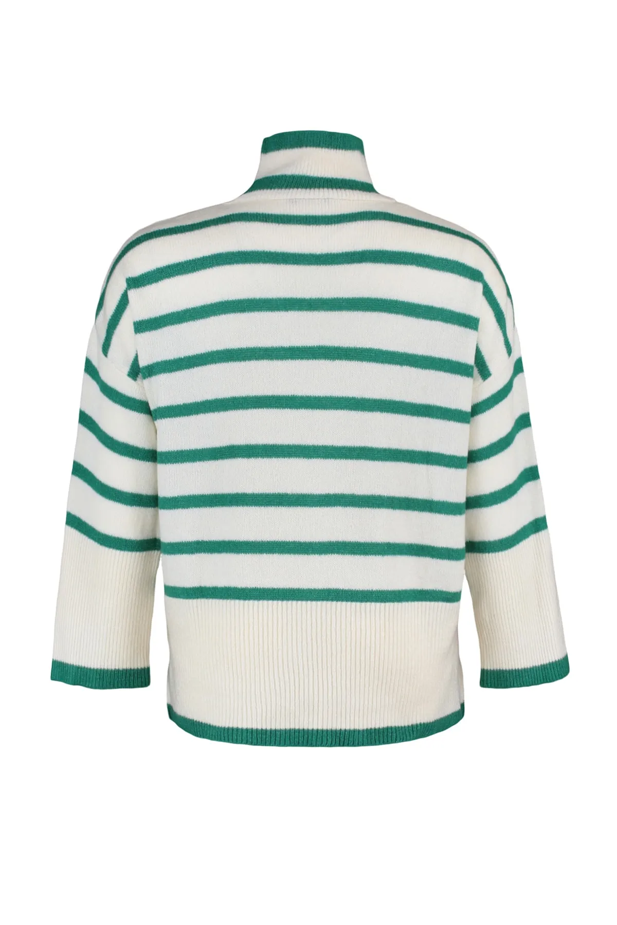 Trendyol Curve  Grün gestreifter Strickpullover TBBAW23AN00015