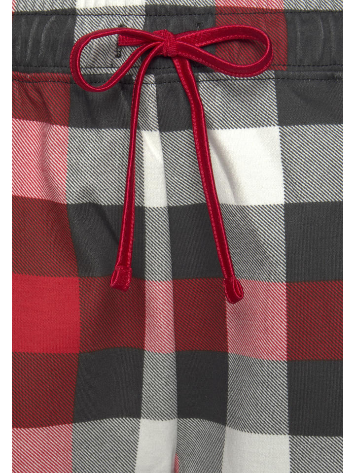 LASCANA Schlafanzug in schwarz-rot-weiß günstig kaufen