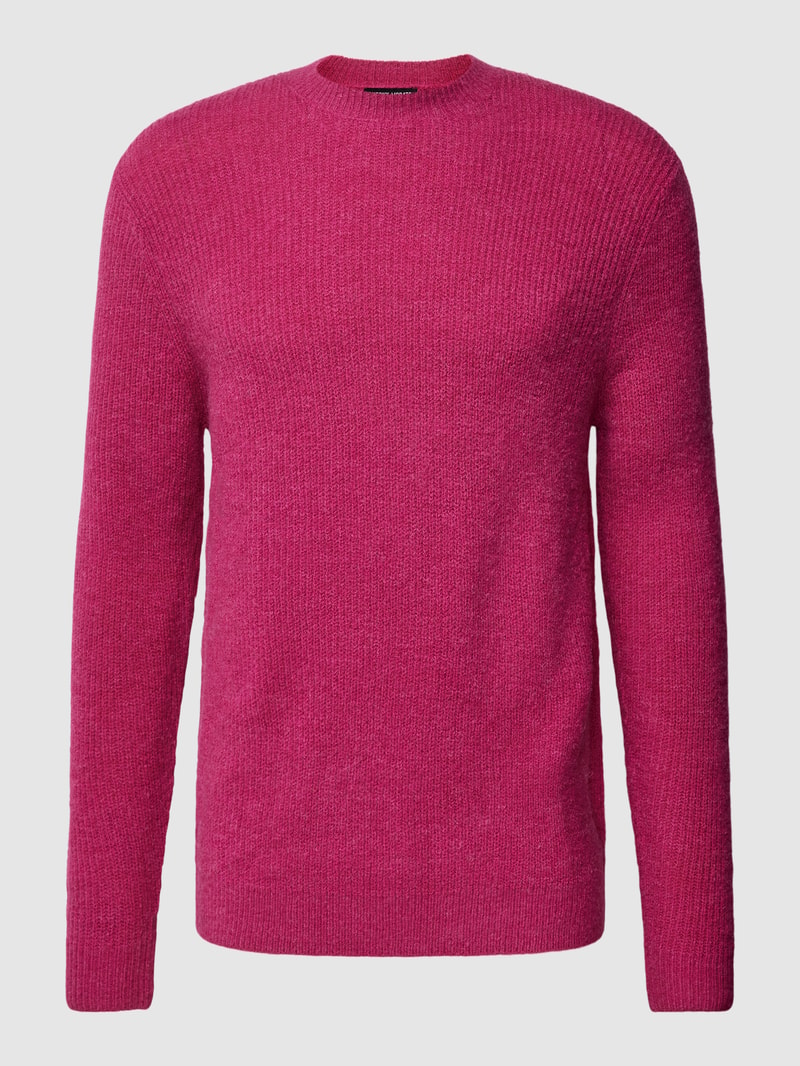Strickpullover mit gerippten Abschlüssen in pink
