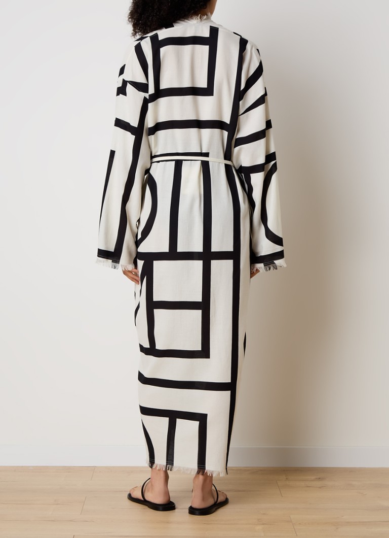 TOTEME maxi wrap dress made of organic cotton with logo print