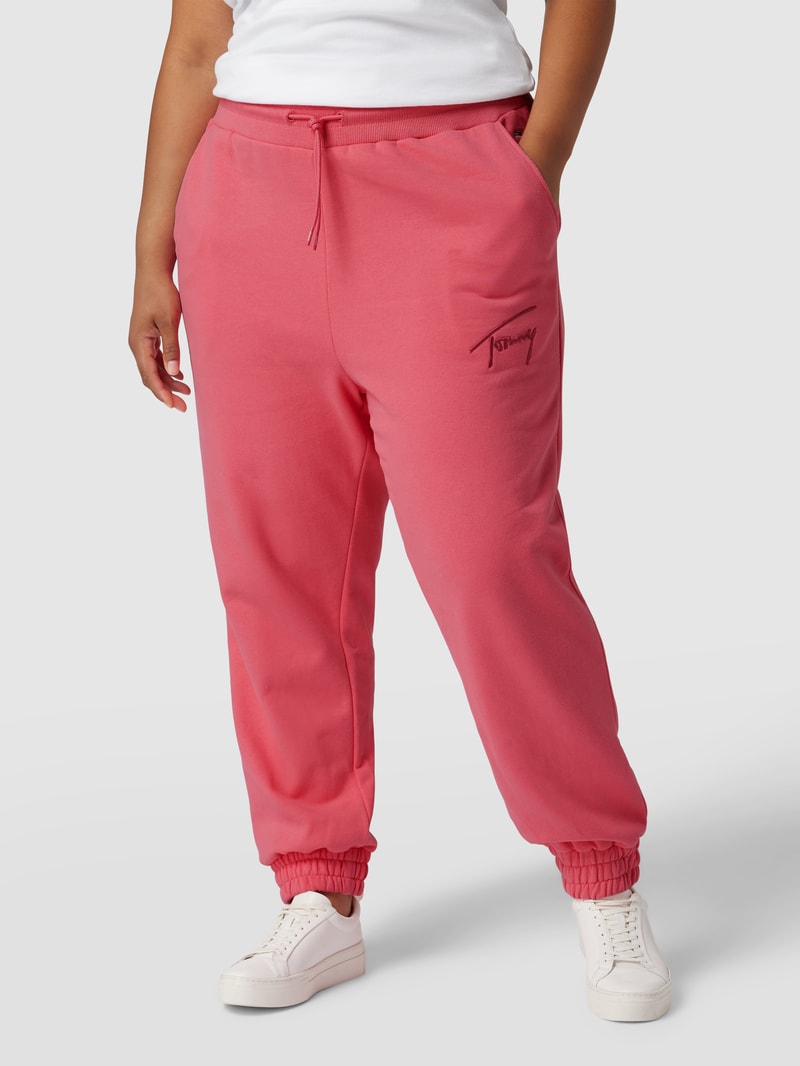 PLUS SIZE Sweatpants mit Label-Stitching in pink