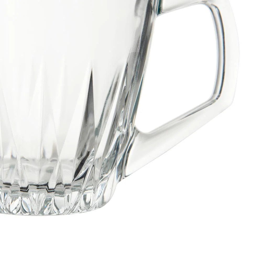 Pasabahce Gläser-Set Safir 2er, Glas, Pasabahce Safir 55713 Becher mit Quarzgriff Teeglas Set 2 Teilig