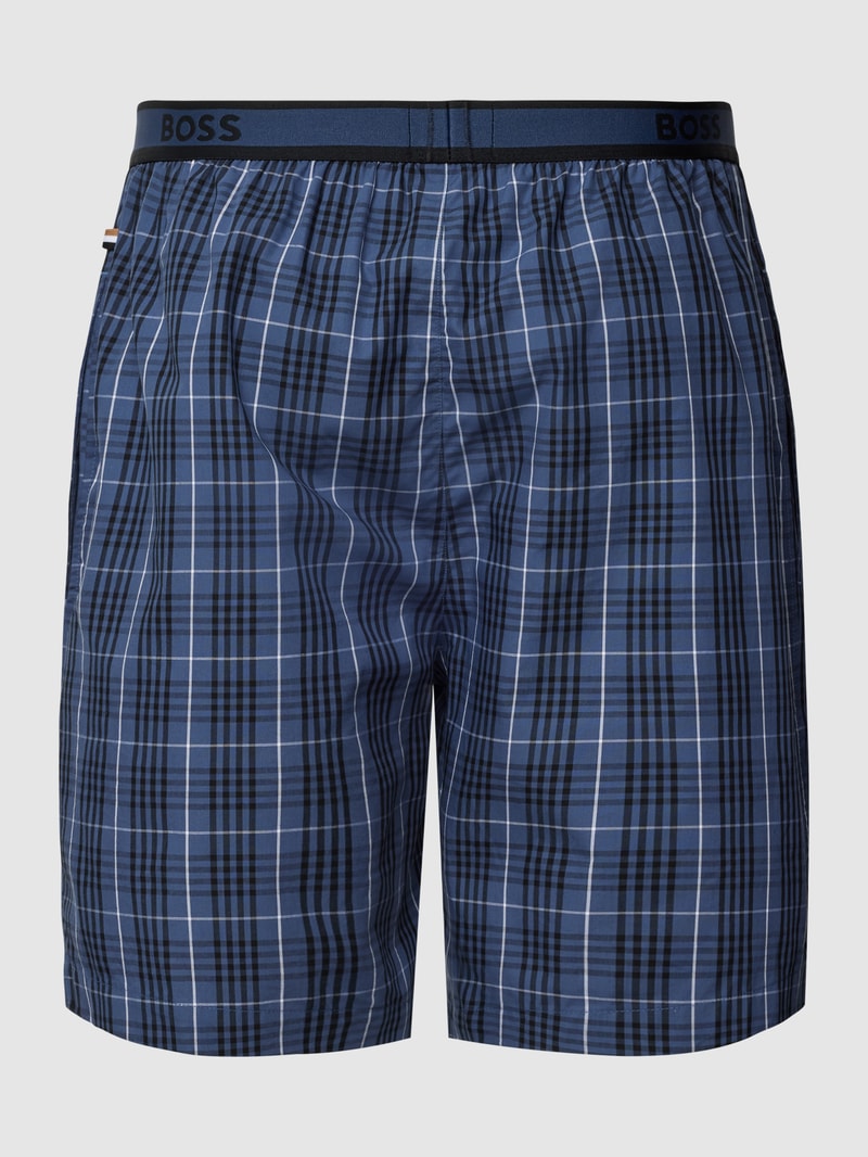 Pyjama-Shorts mit Karomuster in blau