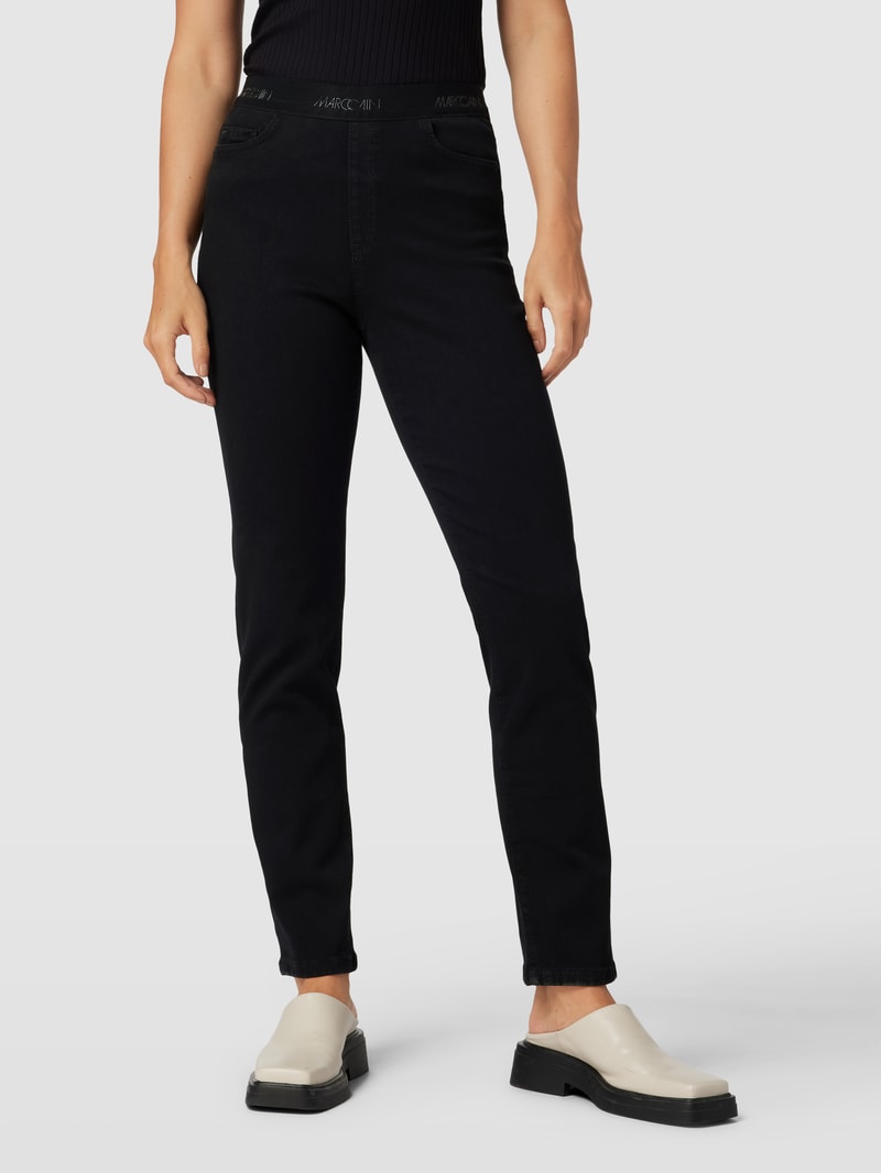 Jeans mit elastischem Bund Modell 'SIENA' in schwarz