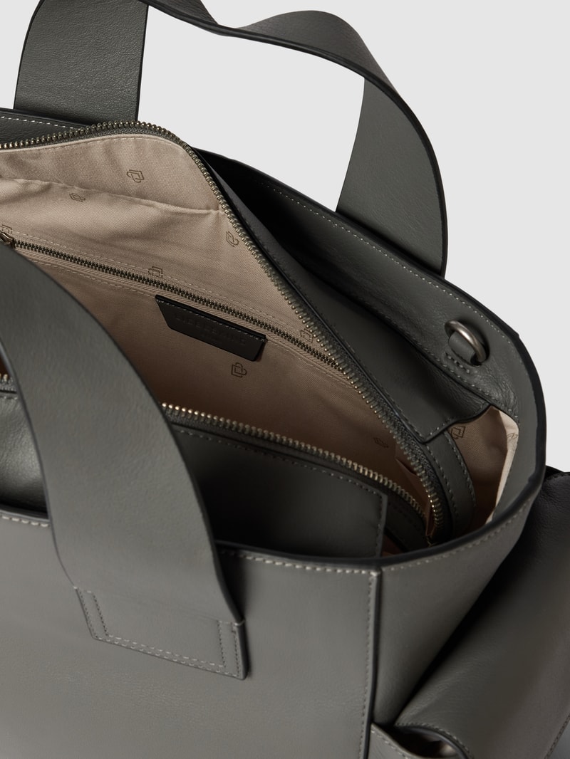 Shopper mit Label-Details Modell 'Sienna' in dunkelgrau