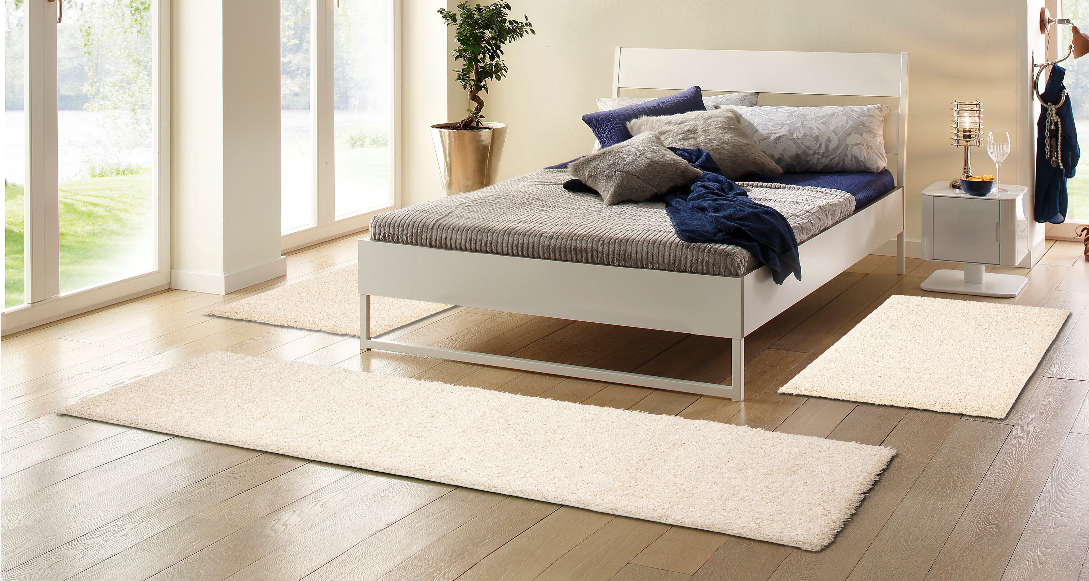 Bettumrandung Saron andas, Höhe 35 mm, (3-tlg), Bettvorleger, Läufer-Set für das Schlafzimmer