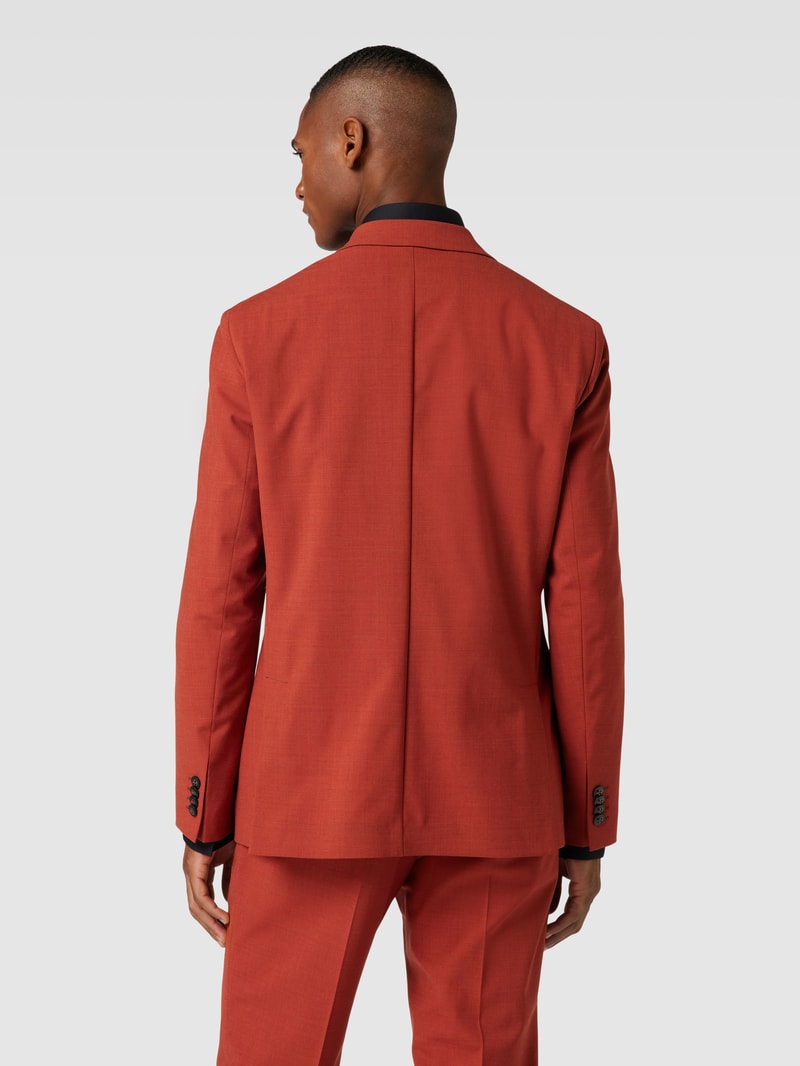 Slim Fit Anzug mit Strukturmuster in orange