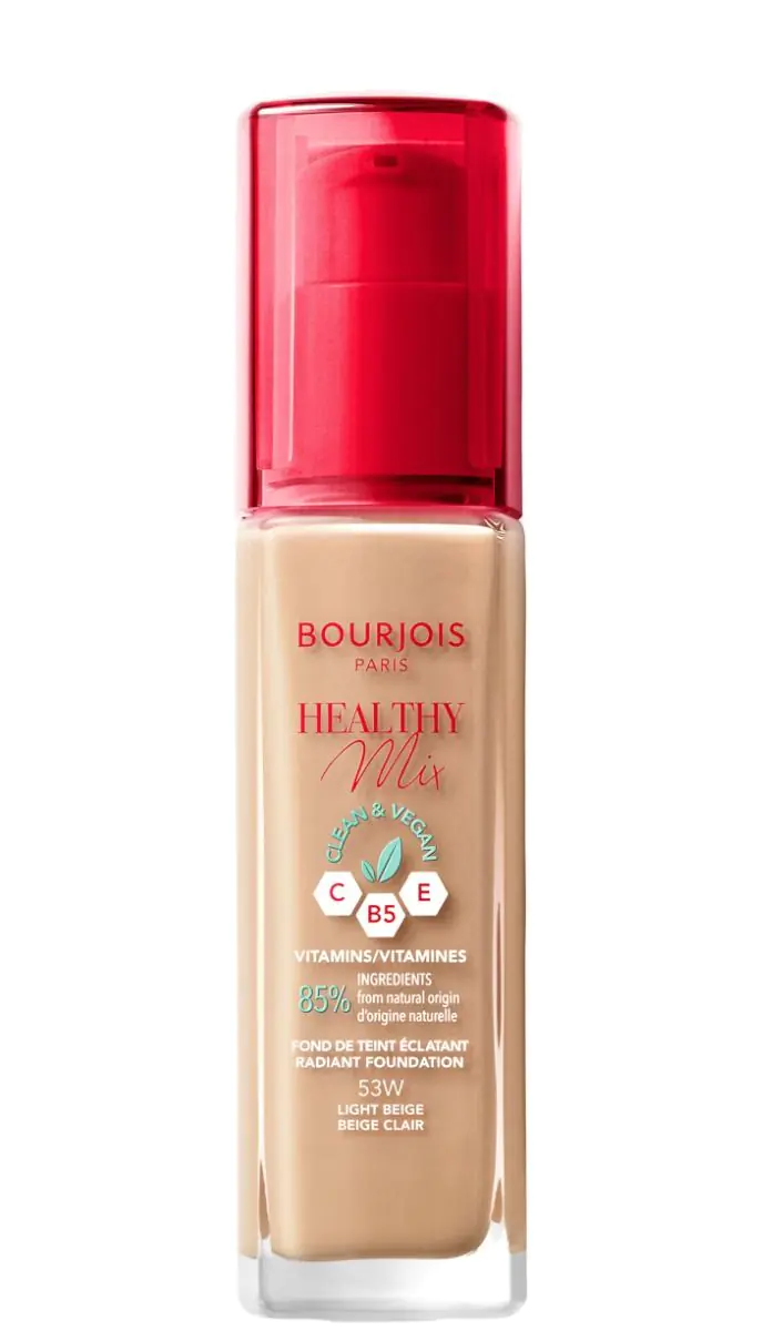 „Bourjois Healthy Mix Clean & Vegan“ veido makiažo pagrindas, 53 šviesiai smėlio spalvos